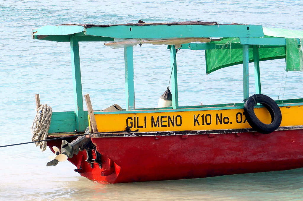 Vanuit Gili Trawangan kun je makkelijk een bootje nemen naar de overkant: Gili Meno. Een heerlijk klein eilandje. Ook daar loop je zo vanaf het strand de zee in en kun je genieten van de mooie onderwaterwereld. 